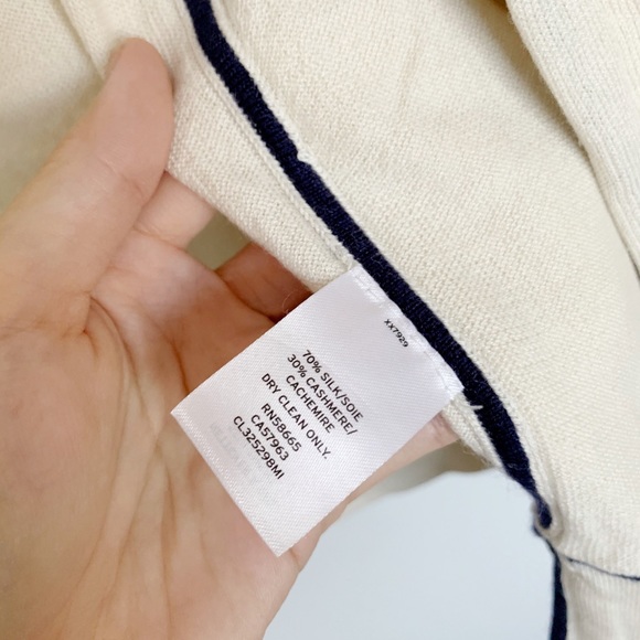 Beige/White Cashmere Silk Cardigan - Picture 4 of 5